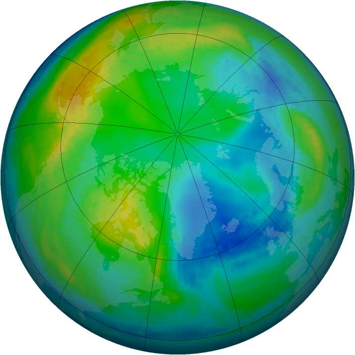 Arctic ozone map for 14 November 1983